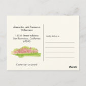 Blume der Aquarellfarben-Hütte übertragen neue Zuh Postkarte (Rückseite)