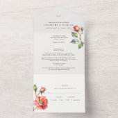 Blume der Aquarellfarben-Rose All In One Einladung (Innen Boden)