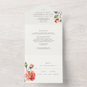 Blume der Aquarellfarben-Rose All In One Einladung (Innen Boden)