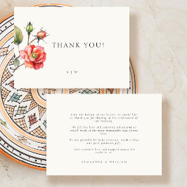 Blume der Aquarellfarben-Rose Hochzeit Dankeschön Dankeskarte