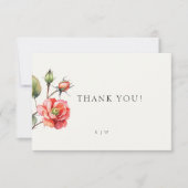 Blume der Aquarellfarben-Rose Hochzeit Dankeschön Dankeskarte (Vorderseite)