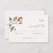Blume der Aquarellfarben-Rose RSVP Karte (Vorderseite)