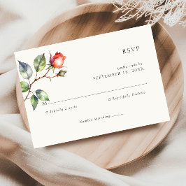 Blume der Aquarellfarben-Rose RSVP Karte