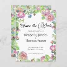 Blume der Aquarellröte Save the Date