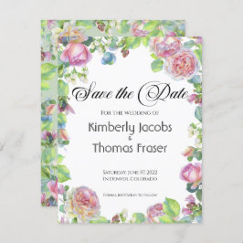 Blume der Aquarellröte Save the Date