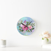 Blume der Aquarellwand Runde Wanduhr (Zuhause)