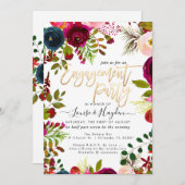 Blume der Begegnungspartei Wasserfarben, Burgund-M Ankündigung (Vorne/Hinten)