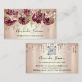 Blume der beruflichen Rose Tropfen QR CODE-Logo Visitenkarte (Vorne/Hinten)