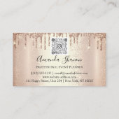 Blume der beruflichen Rose Tropfen QR CODE-Logo Visitenkarte (Rückseite)