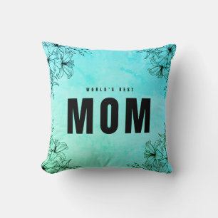 Blume der besten Mama der Welt Blütenschwarz Kissen