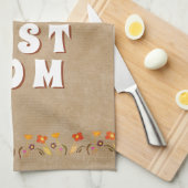 Blume der besten Mama der Welt in rustikaler Beige Geschirrtuch (Viertel Falte)