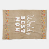 Blume der besten Mama der Welt in rustikaler Beige Geschirrtuch (Horizontal)
