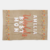 Blume der besten Mama der Welt in rustikaler Beige Geschirrtuch (Horizontal)