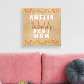 Blume der besten Mama der Welt in rustikaler Beige Leinwanddruck (Insitu (Wohnzimmer))