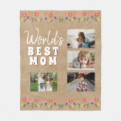 Blume der besten Mama der Welt Rustikales Foto Fleecedecke (Vorderseite)
