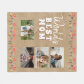 Blume der besten Mama der Welt Rustikales Foto Fleecedecke (Vorderseite (Horizontal))