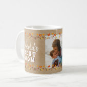 Blume der besten Mama der Welt Rustikales Foto Kaffeetasse (Vorderseite Links)