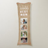 Blume der besten Mama der Welt Rustikales Foto Seitenschläferkissen (Vorderseite Vertikal)
