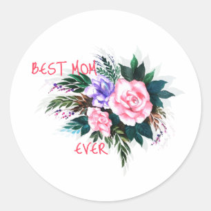 Blume der besten Mutter aller Zeiten Runder Aufkleber