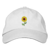 Blume der bestickten Sonnenblume Bestickte Baseballkappe (Vorderseite)