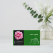 Blume der Black Side Band - Rosa Kamelie - Grün Visitenkarte (Stehend Vorderseite)