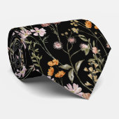 Blume der Black Wildblume Krawatte (Gerollt)