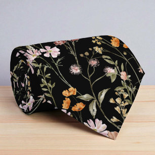 Blume der Black Wildblume Krawatte
