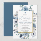 Blume der blauen Rose Einladung (Vorne/Hinten)