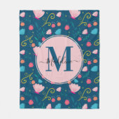 Blume der Blauen Schmetterlingsblume Fleecedecke (Vorderseite)