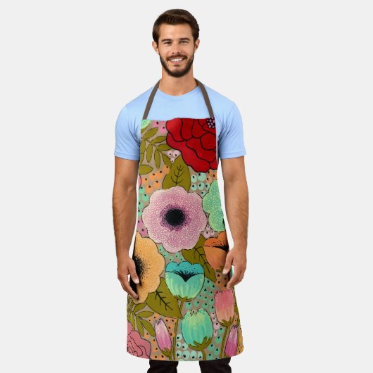 Blume der Blumenmalerei Künstler Pip Gerard Schürze (Getragen)