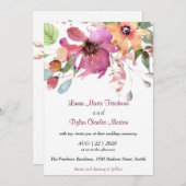 Blume der Blüte, Fuchsien und Orangen Einladung (Vorne/Hinten)