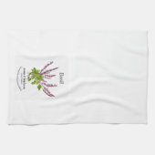 Blume der botanischen Basilika-Pflanze und Text Geschirrtuch (Horizontal)