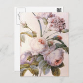 Blume der Carnation Vintag Art Rose Postkarte (Vorne/Hinten)