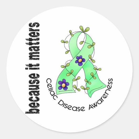 Blume der Celiac-Krankheit Band 3 Runder Aufkleber (Vorderseite)