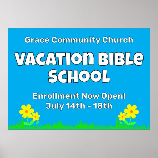 Blume der Custom Vacation Bible School Poster (Vorne)