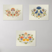 Blume der einfachen slawischen Volkskunst Kunst Bilderwand Sets (Vorderseite)
