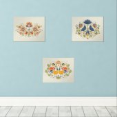 Blume der einfachen slawischen Volkskunst Kunst Bilderwand Sets (Holzboden)