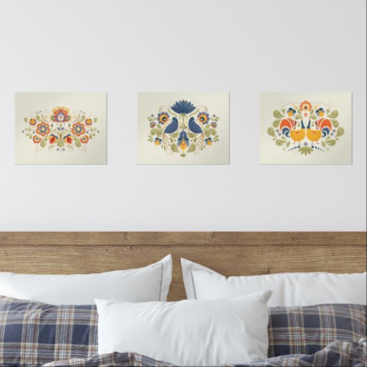 Blume der einfachen slawischen Volkskunst Kunst Bilderwand Sets (Schlafzimmer)