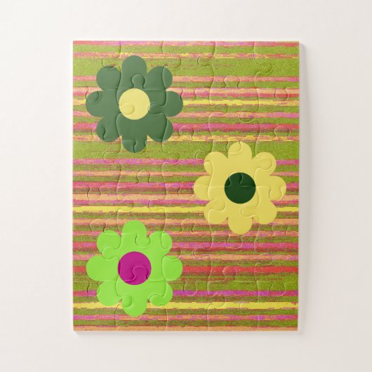 Blume der einfachen Streifen Puzzle (Vertikal)