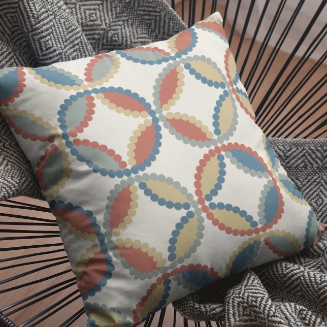 Blume der Erdtöne Herbstfarben Runden Pil Kissen (Von Creator hochgeladen)