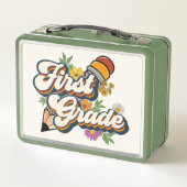 Blume der ersten Klasse und Stift Metall Brotdose (Rückseite)