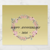 Blume der Farbe Aquarellfarben, Name des Farbverla Schaumweinetikett (Einzelnes Label)