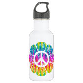 Blume der farbenfrohen Friedenssymbol Trinkflasche (Vorderseite)