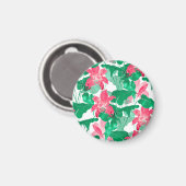 Blume der farbenfrohen Natur Blätter Muster Magnet (Vorderseite/Rückseite)