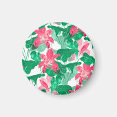 Blume der farbenfrohen Natur Blätter Muster Magnet (Vorne)