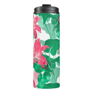 Blume der farbenfrohen Natur Blätter Muster Thermosbecher