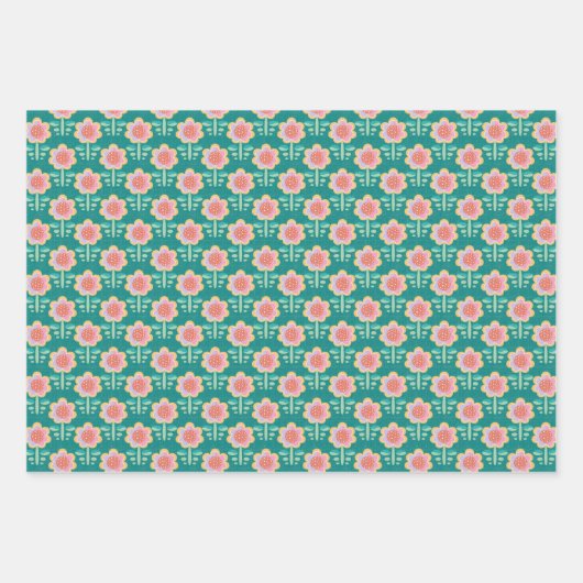 Blume der Federrückführung Geschenkpapier Set (Vorderseite 3)