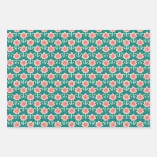 Blume der Federrückführung Geschenkpapier Set (Vorderseite)