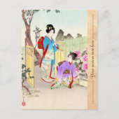 Blume der Floating World, Blick auf einen Peony Ga Postkarte (Vorderseite)