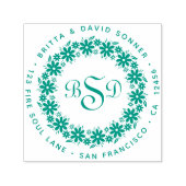 Blume der Flora Kraut 3 Monogramm - Rücksendeadres Permastempel (Design)